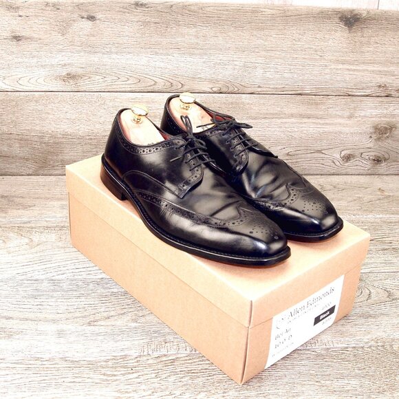 Allen Edmonds BEL AIR Wingtip Blucher 10 D Black * add $15 new Trees - Picture 12 of 13